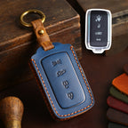 Carsine Maserati Leather Car Key Cover Blue