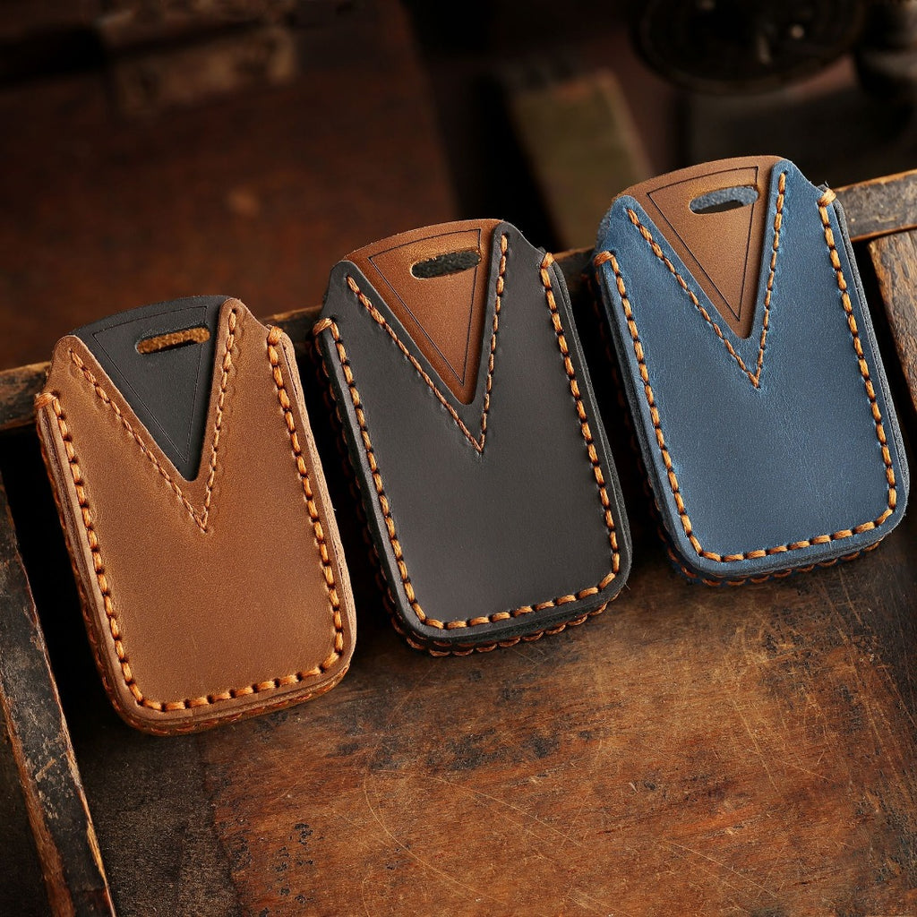 Carsine Toyota Camry Highlander Crown Leather Car Key Cover 3,4 Button Black / 3 Button