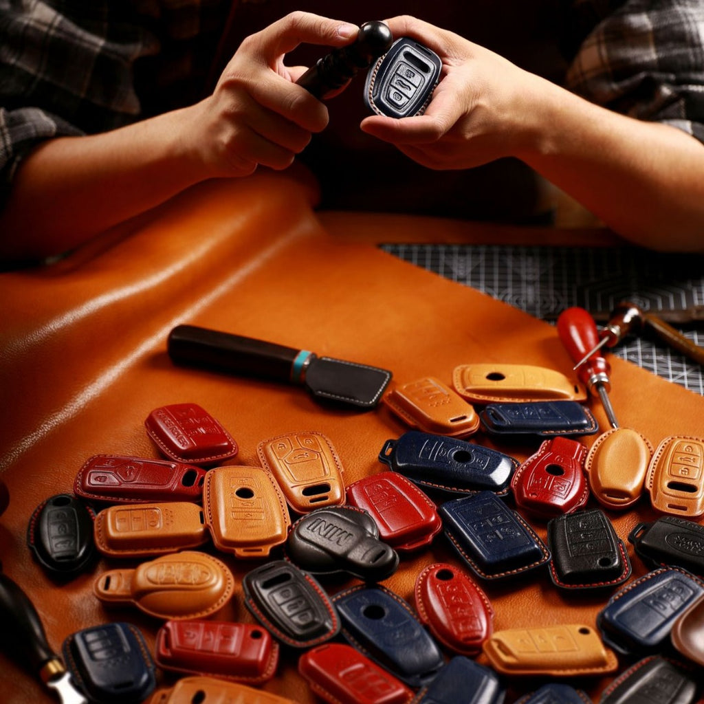 Étui pour clé de voiture BMW en cuir véritable - Ajustement haut de gamme pour tous les modèles BMW