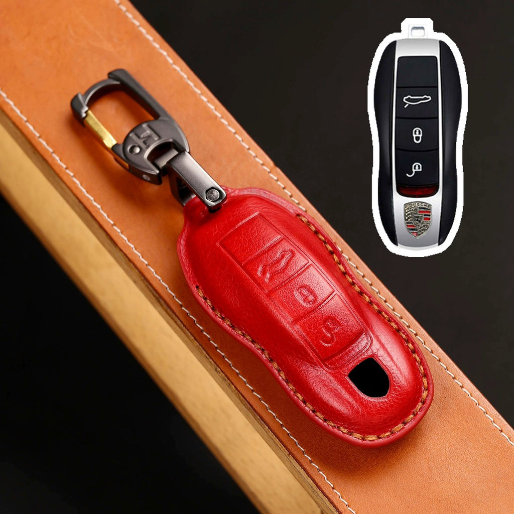 Porsche Key Fob Cover | Genuine Leather, Waterproof Design | Fits All Models