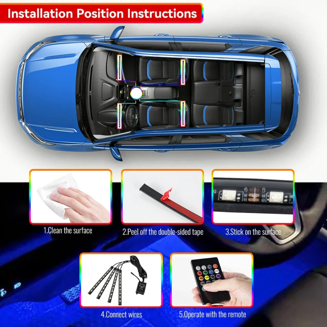 Neon Led Strip Car Interior Ambient Lights