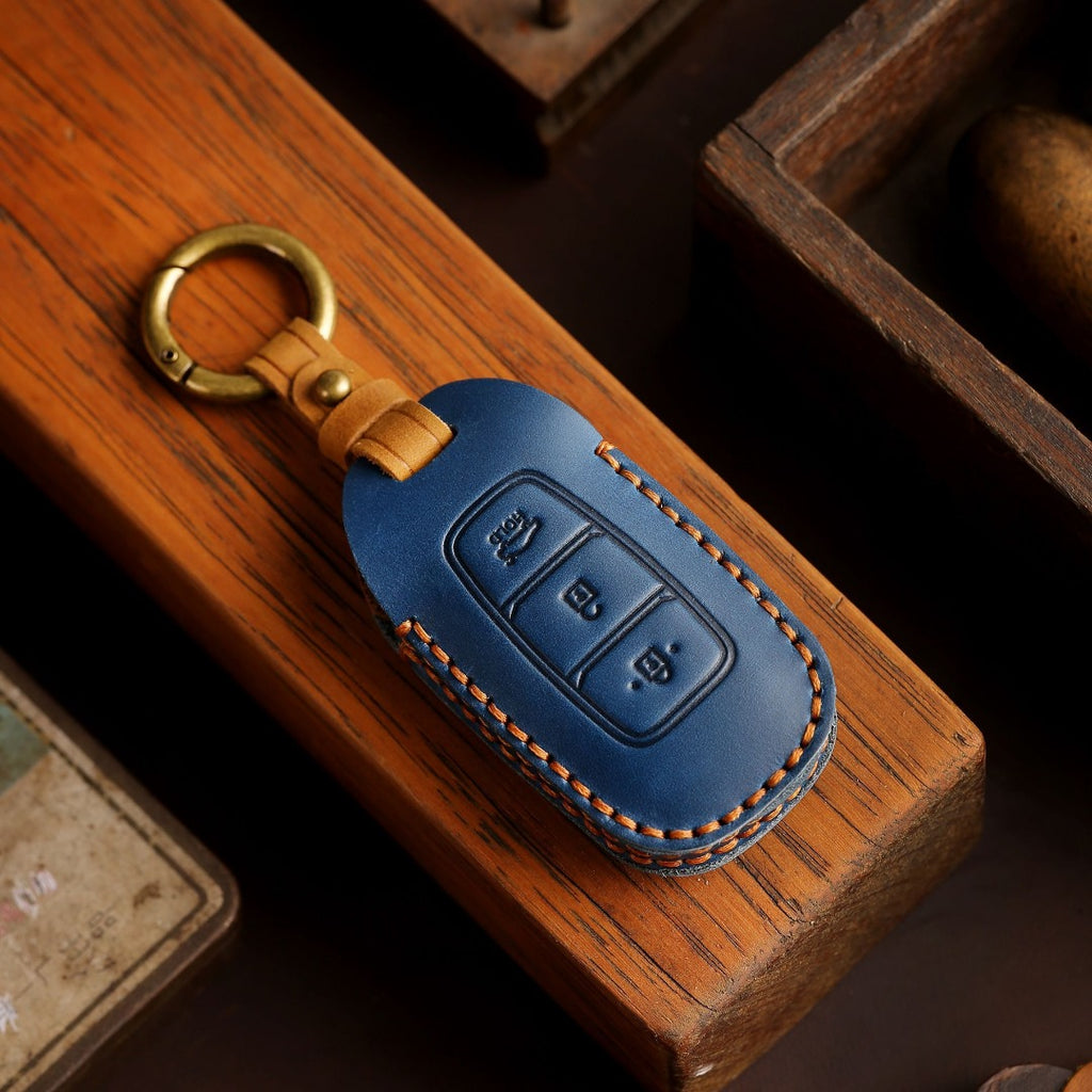 Hyundai Elantra Leder-Autoschlüsselhülle mit 3 Tasten