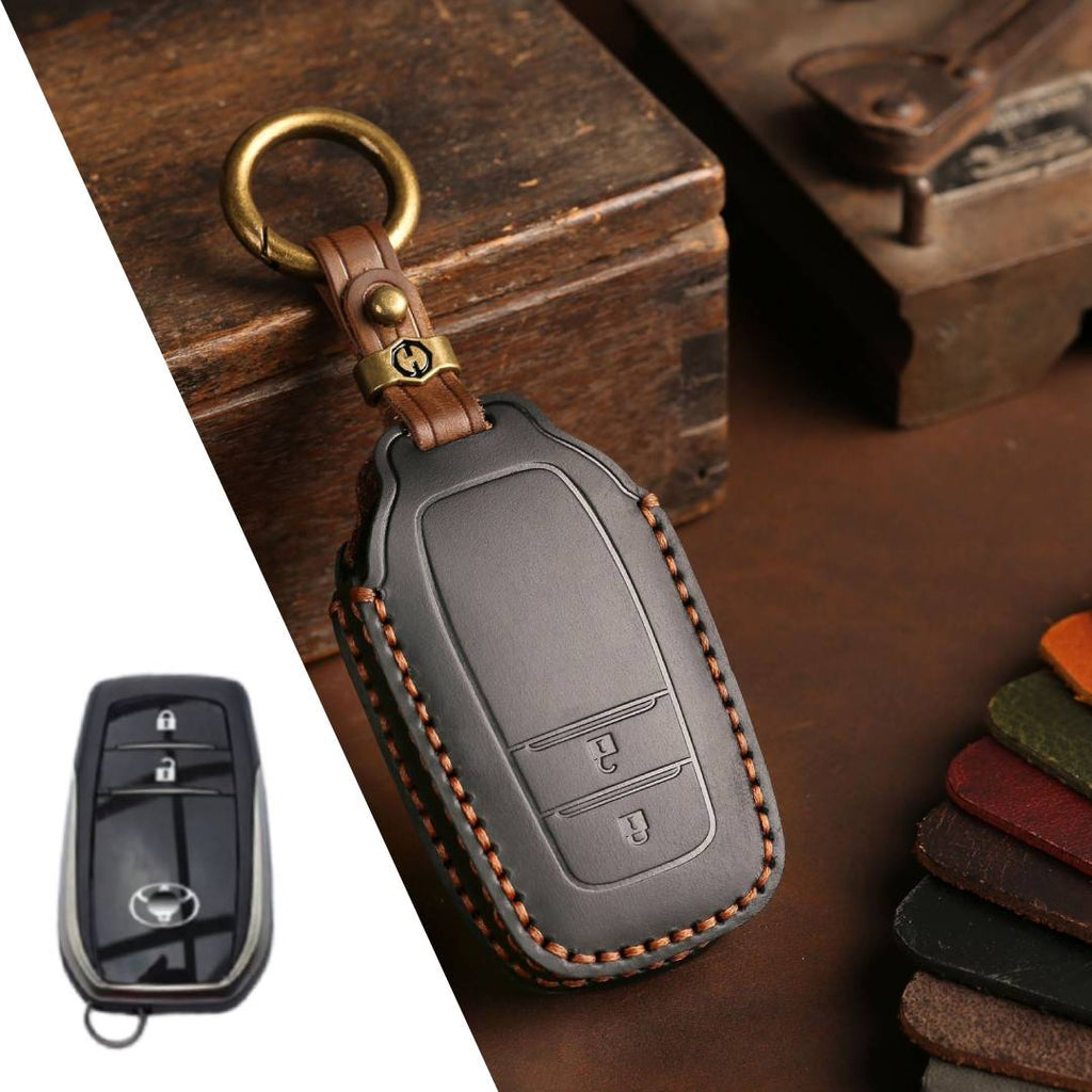 Toyota RAV4, Corolla, Avalon, Camry, Levin, IZOA, CHR Leather Car Key Cover 2,3 Button