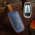 Carsine Genesis GV70 GV80 G90 Leather Car Key Cover 4,6,8 Button Blue / 4 Button