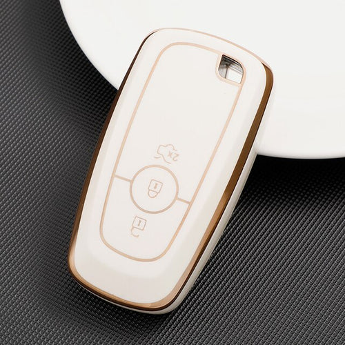 Carsine Ford Car Key Case Golden Edge White / Key case
