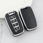 Carsine Hyundai Car Key Cover Silver Edge Black / Key case