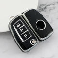 Carsine Nissan Car Key Cover Silver Edge Black / Key case