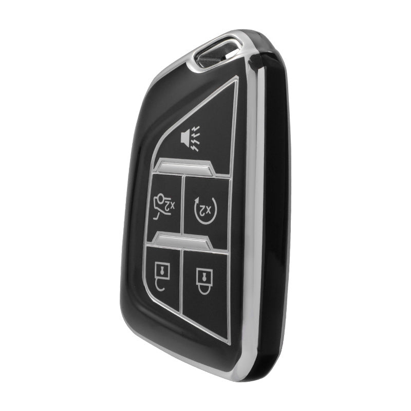 Carsine Cadillac Car Key Cover Silver Edge