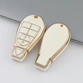 Carsine Jeep Dodge Ram Chrysler Car Key Case Golden Edge White / Key case