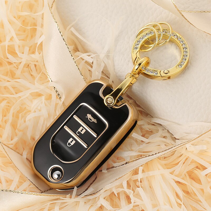 Key Case Car Shape Honda Car Key Case Rhinestones Keychain – Carsine