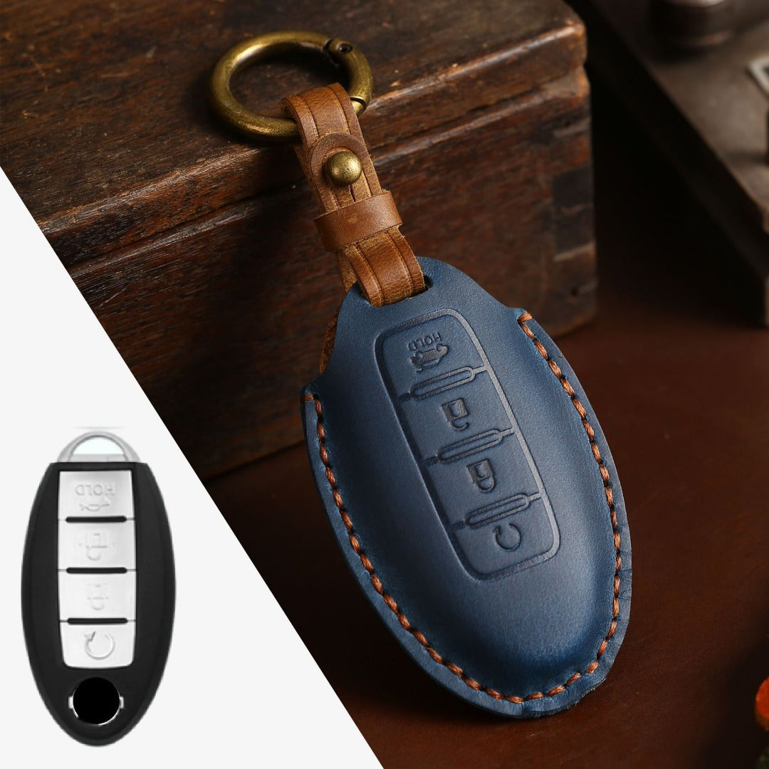 Nissan X-Trail Qashqai Tiida Teana Sylphy Housse de clé de voiture en cuir 2,3,4 boutons