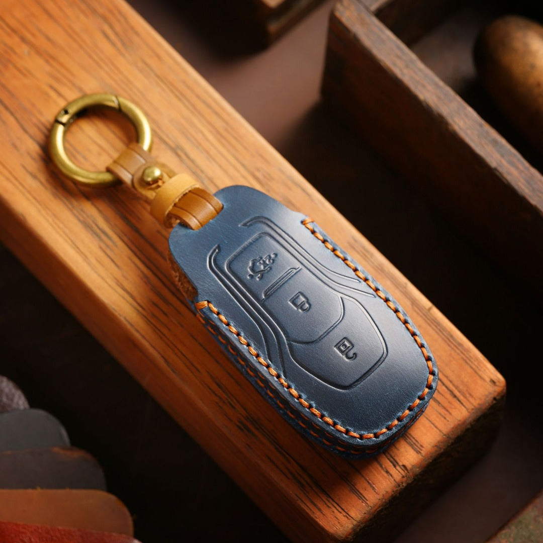 Ford Escort, Mondeo, EcoSport, Edge, Mustang, Explorer – Autoschlüsselhülle aus Leder für 3, 4 und 5 Tasten
