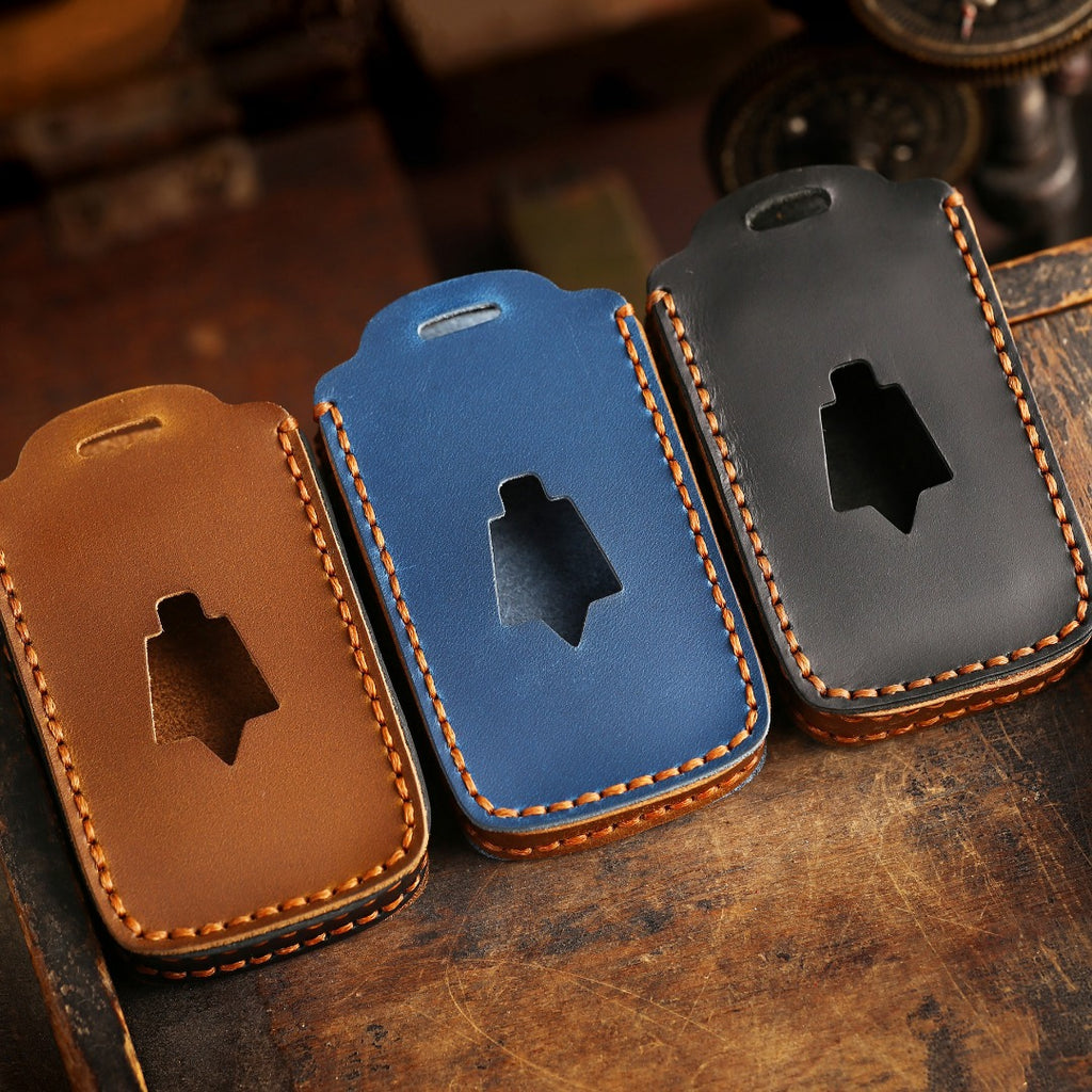 Carsine Maserati Leather Car Key Cover Black