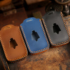 Carsine Maserati Leather Car Key Cover Black