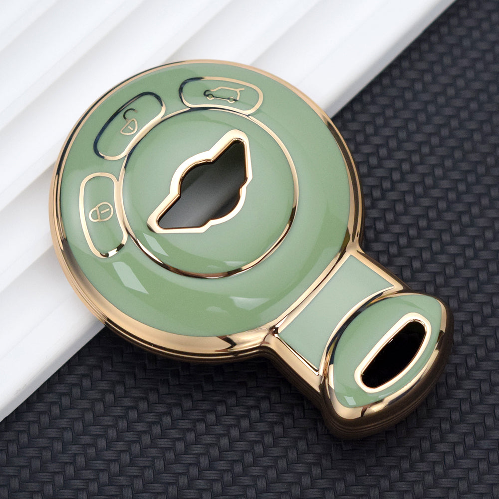Carsine BMW Mini Cooper Clubman Countryman Paceman Roadster Car Key Case Golden Edge Green / Key case