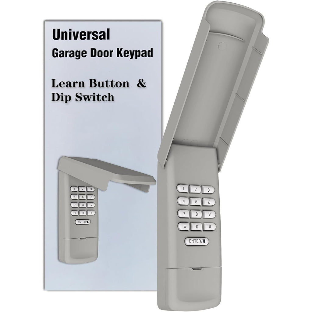 Carsine Universal Garage Door Opener Remote Compatible with LiftMaster Chamberlain Genie Craftsman Linear Wayne Dalton Overhead Garage Door Opener has Learn Button or Dip Switch Black / Keypad Garage / 1 PCS