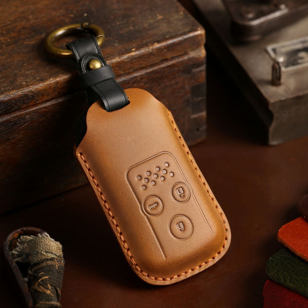 Étui en cuir pour clé de voiture Honda Accord 2 ou 3 boutons