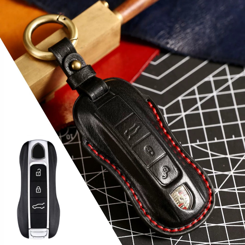 Porsche Key Fob Cover | Genuine Leather, Waterproof Design | Fits All Models