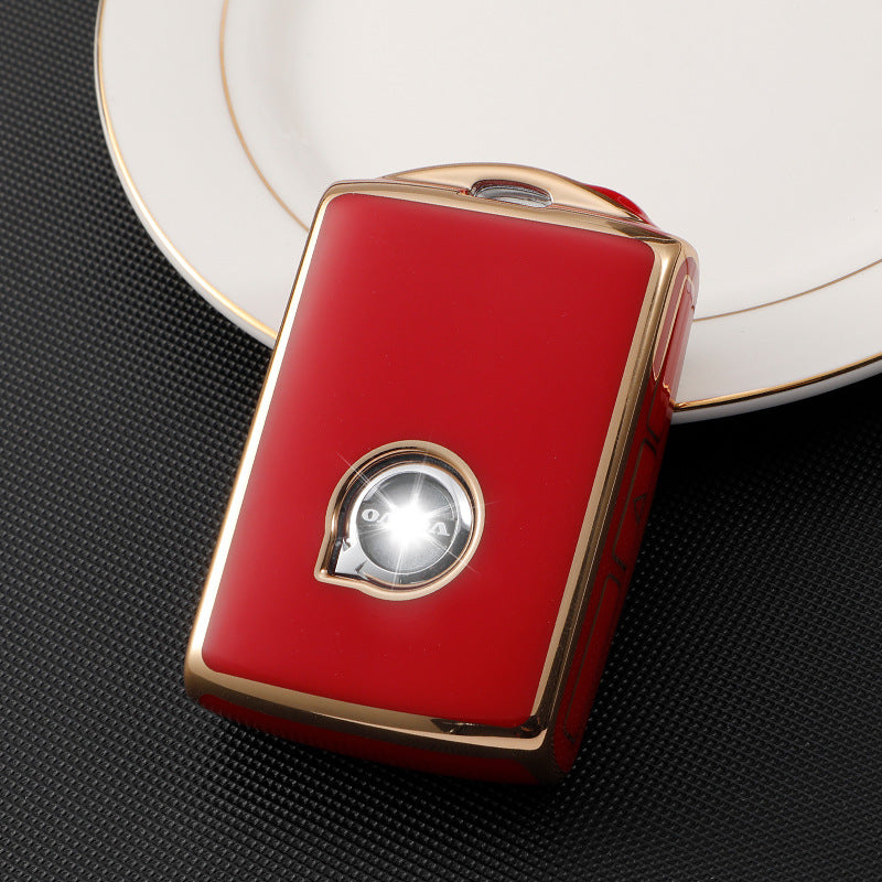 Carsine Volvo Car Key Case Golden Edge Red / Key case