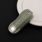 Carsine Porsche Car Key Case Golden Edge Green / Key case