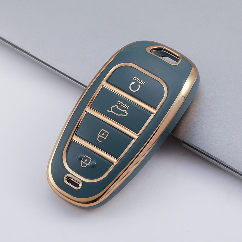 Carsine Hyundai Car Key Case Golden Edge Grey / Key case