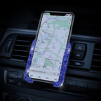 Carsine Rhinestone Car Phone Holder Inserted Or Adsorbed Blue